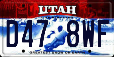 UT license plate D478WF
