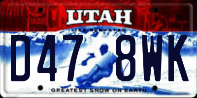 UT license plate D478WK