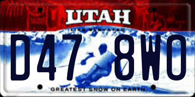 UT license plate D478WO