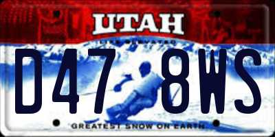 UT license plate D478WS