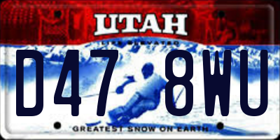 UT license plate D478WU