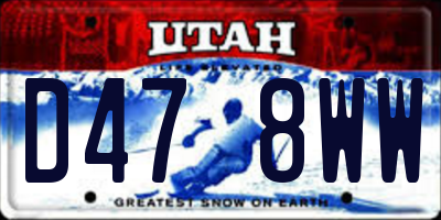 UT license plate D478WW