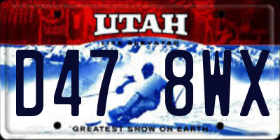 UT license plate D478WX