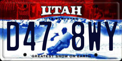 UT license plate D478WY