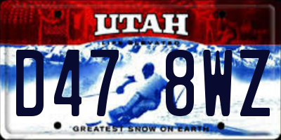 UT license plate D478WZ