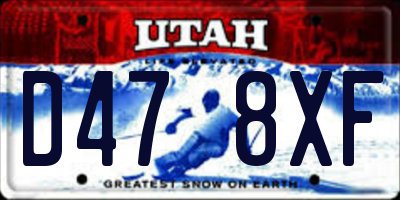 UT license plate D478XF
