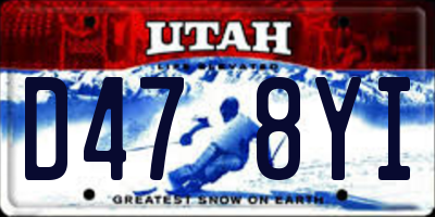 UT license plate D478YI