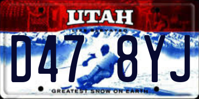 UT license plate D478YJ