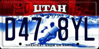 UT license plate D478YL