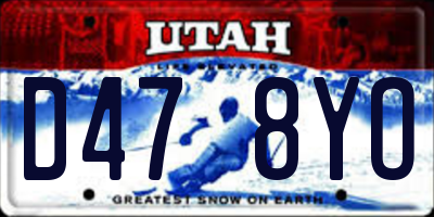 UT license plate D478YO