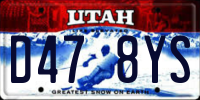 UT license plate D478YS