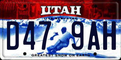 UT license plate D479AH