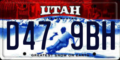 UT license plate D479BH