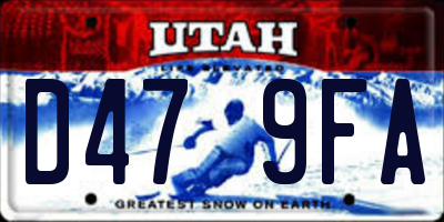 UT license plate D479FA