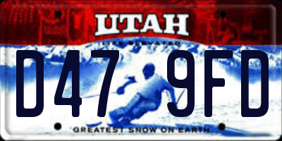 UT license plate D479FD