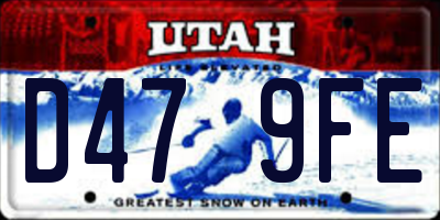UT license plate D479FE