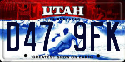 UT license plate D479FK