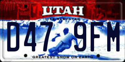 UT license plate D479FM