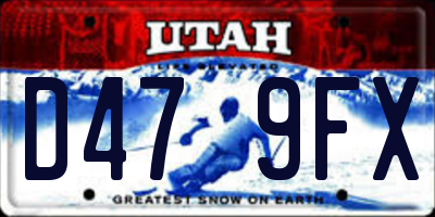 UT license plate D479FX