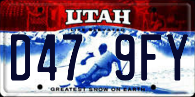UT license plate D479FY