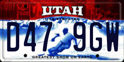 UT license plate D479GW