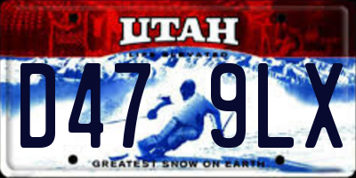 UT license plate D479LX