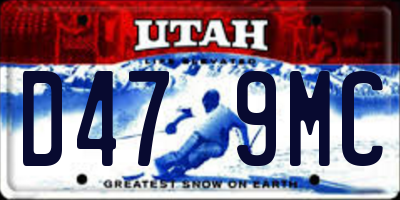 UT license plate D479MC
