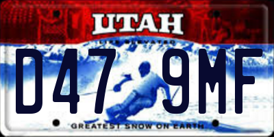UT license plate D479MF