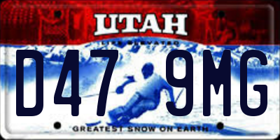 UT license plate D479MG