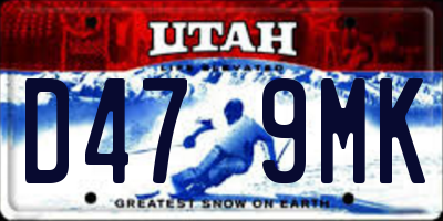 UT license plate D479MK