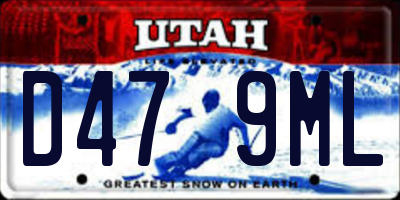 UT license plate D479ML