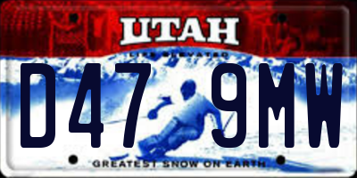 UT license plate D479MW