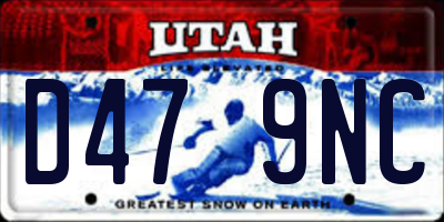 UT license plate D479NC