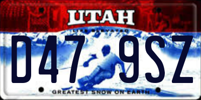 UT license plate D479SZ