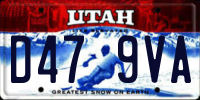 UT license plate D479VA