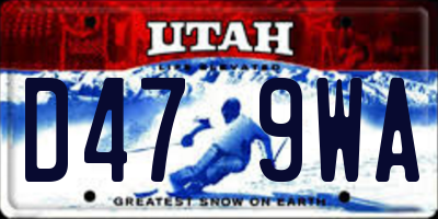 UT license plate D479WA