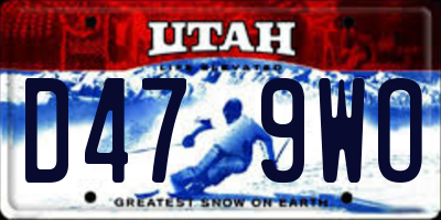 UT license plate D479WO
