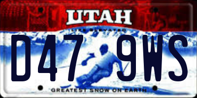 UT license plate D479WS