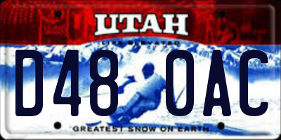 UT license plate D480AC