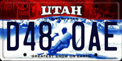 UT license plate D480AE