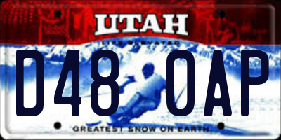 UT license plate D480AP