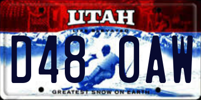 UT license plate D480AW