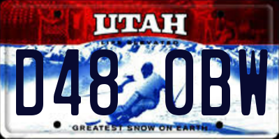 UT license plate D480BW