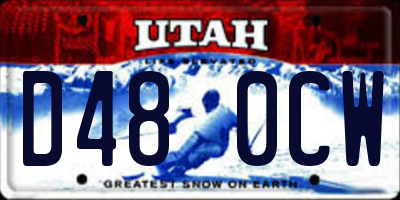 UT license plate D480CW