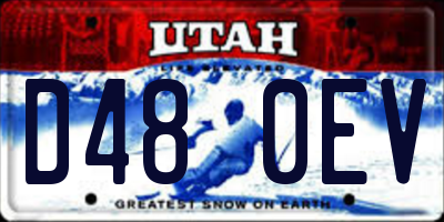 UT license plate D480EV