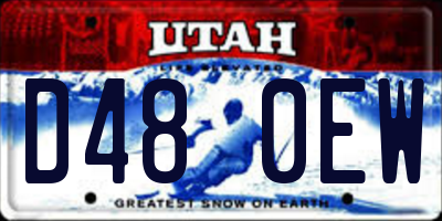 UT license plate D480EW