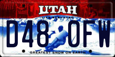 UT license plate D480FW