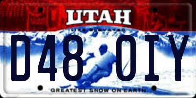 UT license plate D480IY