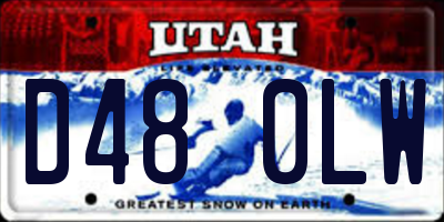 UT license plate D480LW