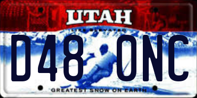 UT license plate D480NC
